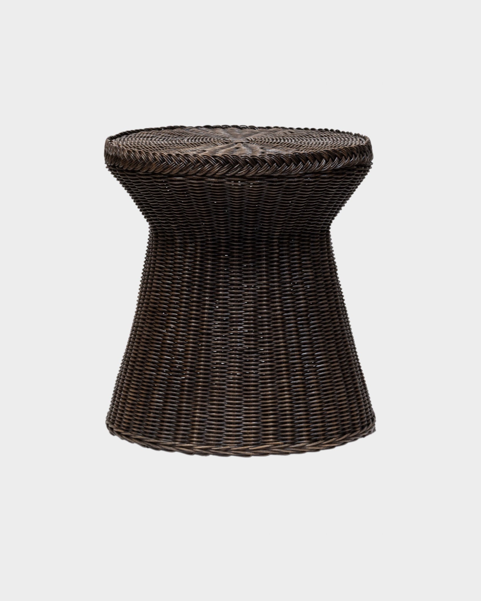 Dark brown mantar form rattan yan sehpa, ürün görseli