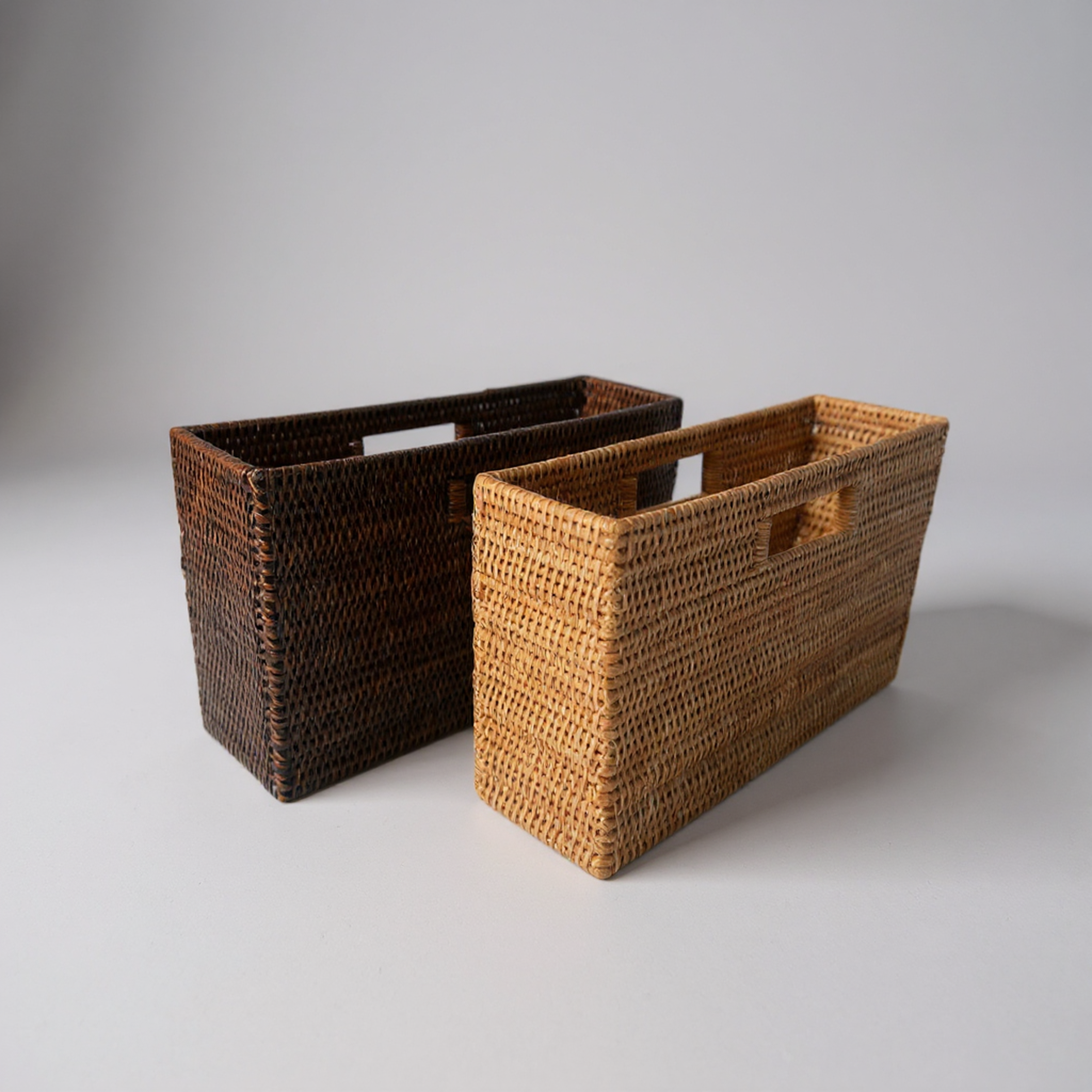Rattan Magazine Rack Basket