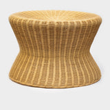 Natural rattan yuvarlak orta sehpa, cam tablasız ürün görseli