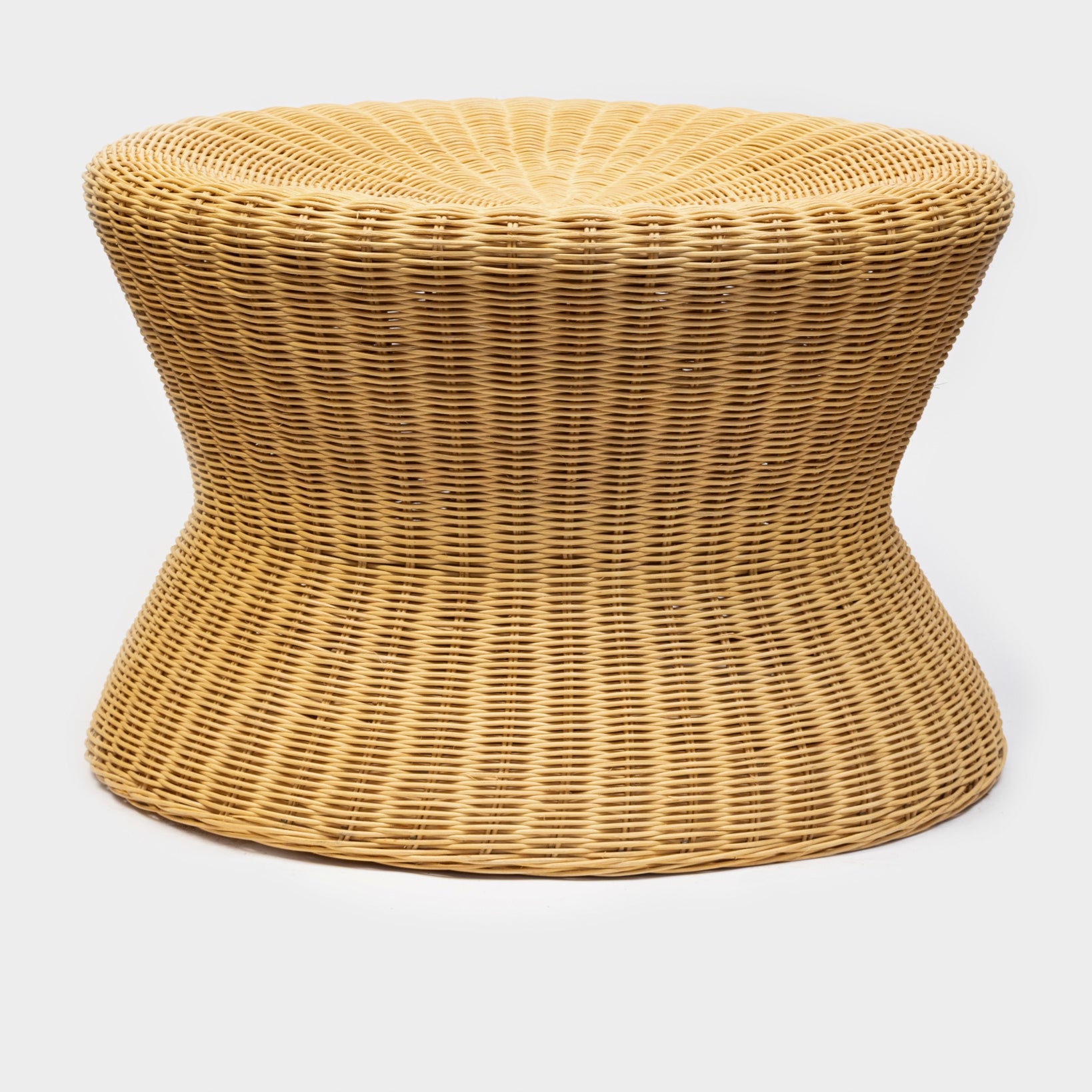 Natural rattan yuvarlak orta sehpa, cam tablasız ürün görseli