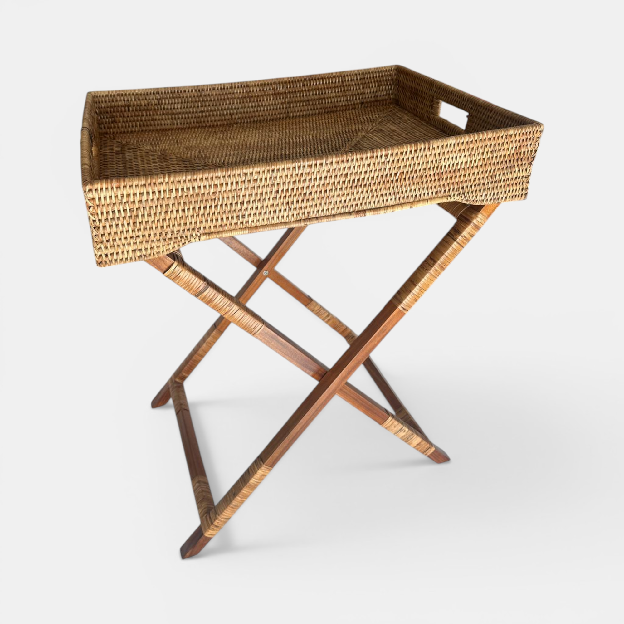 Rattan Tepsili Yan Sehpa – Butler Tray