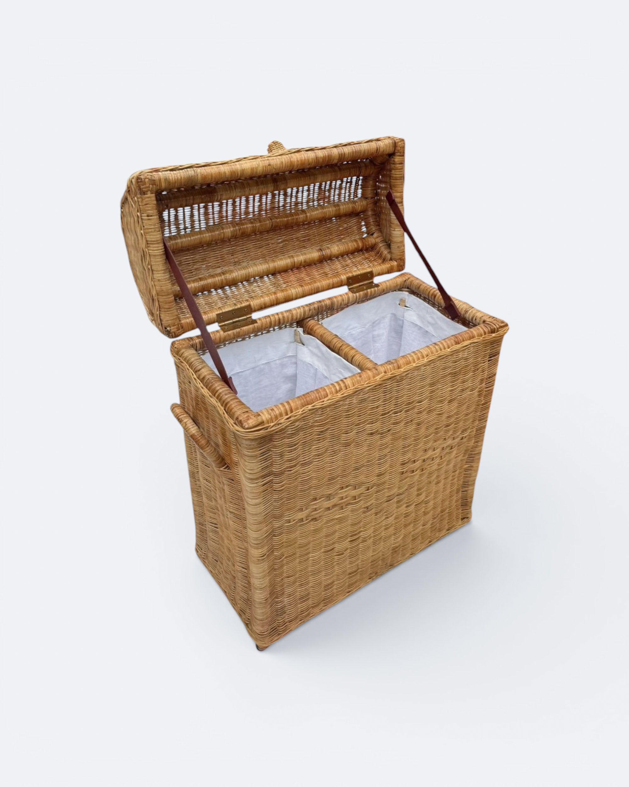 Rattan iki bölmeli sepet
