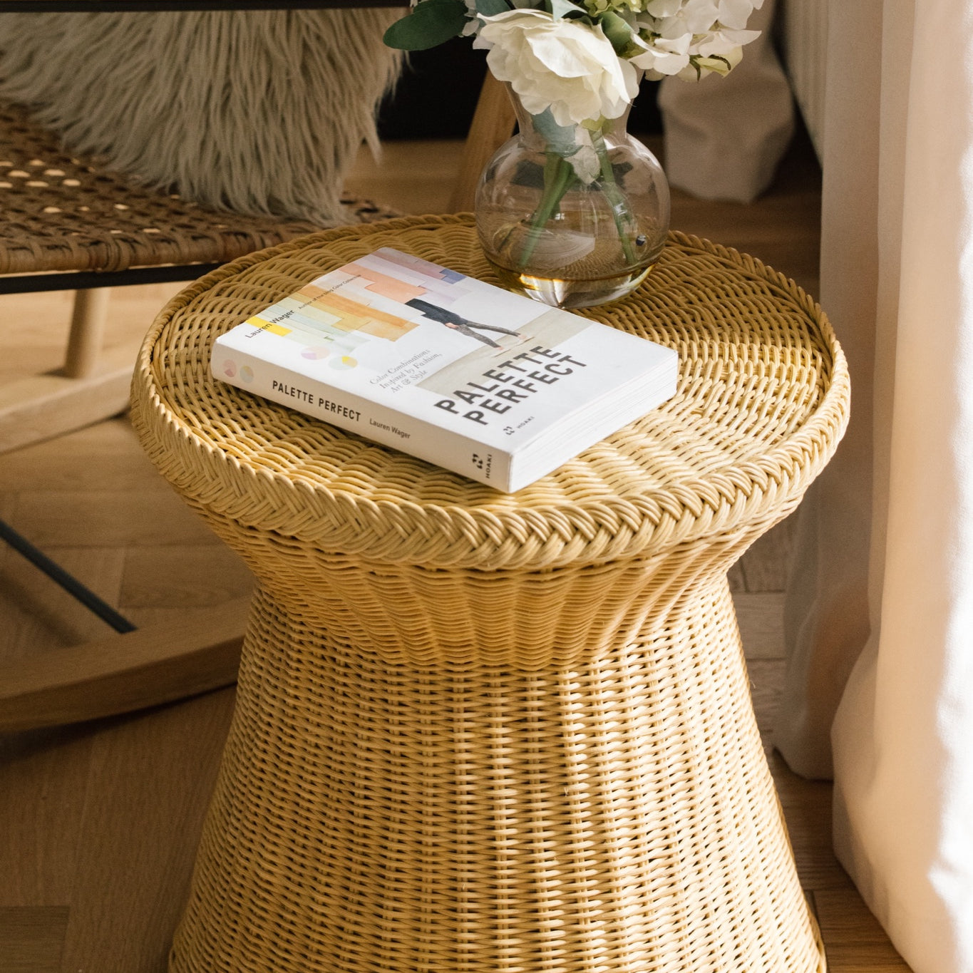 Mushroom Rattan Side Table
