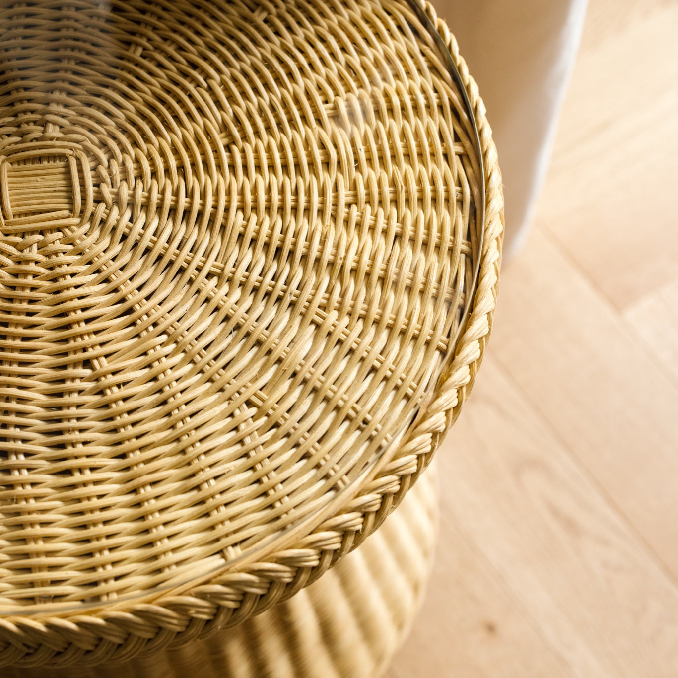 Mushroom Rattan Side Table