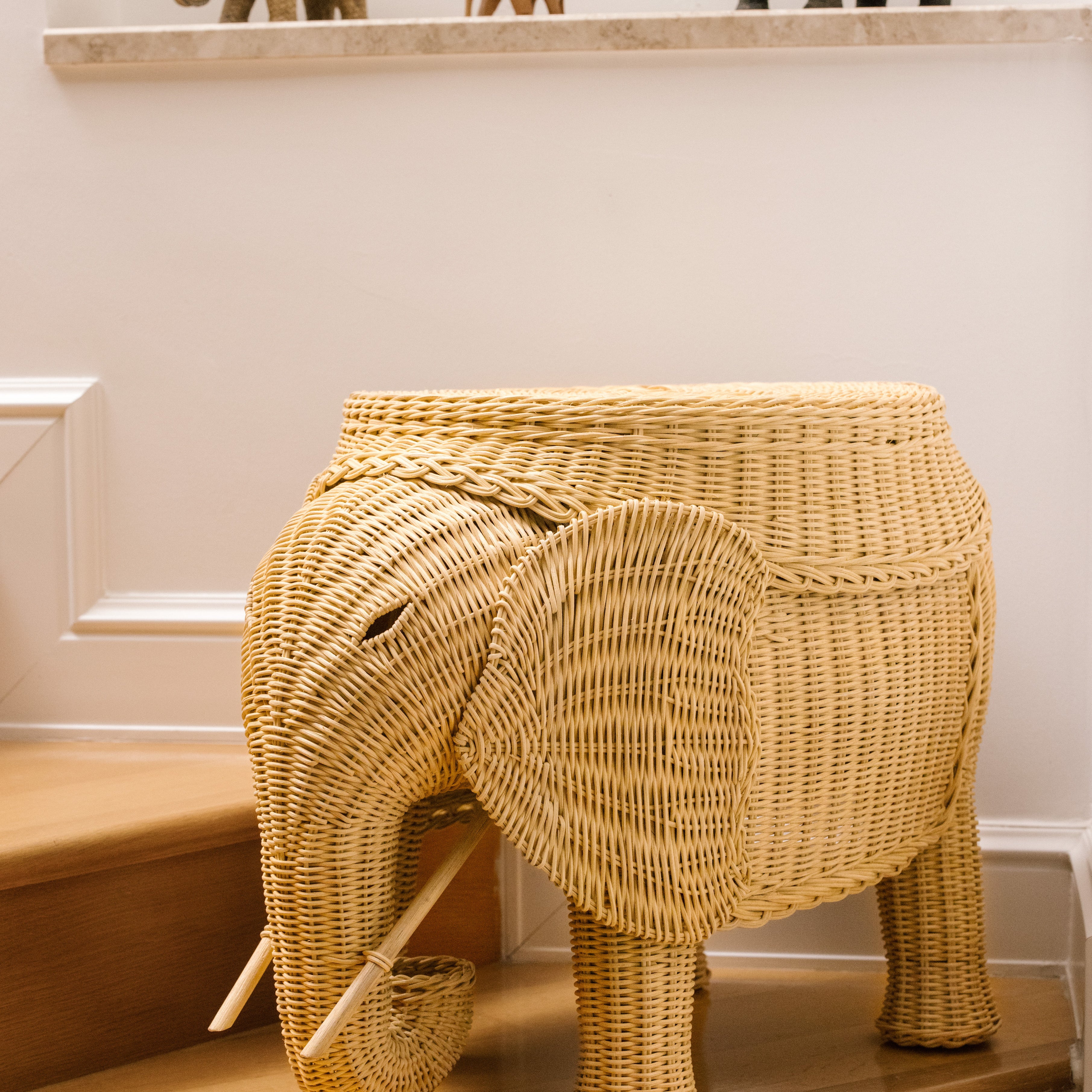 Elephant Rattan Side Table