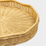 Dalgalı Kenar Rattan Yüksek Yan Sehpa