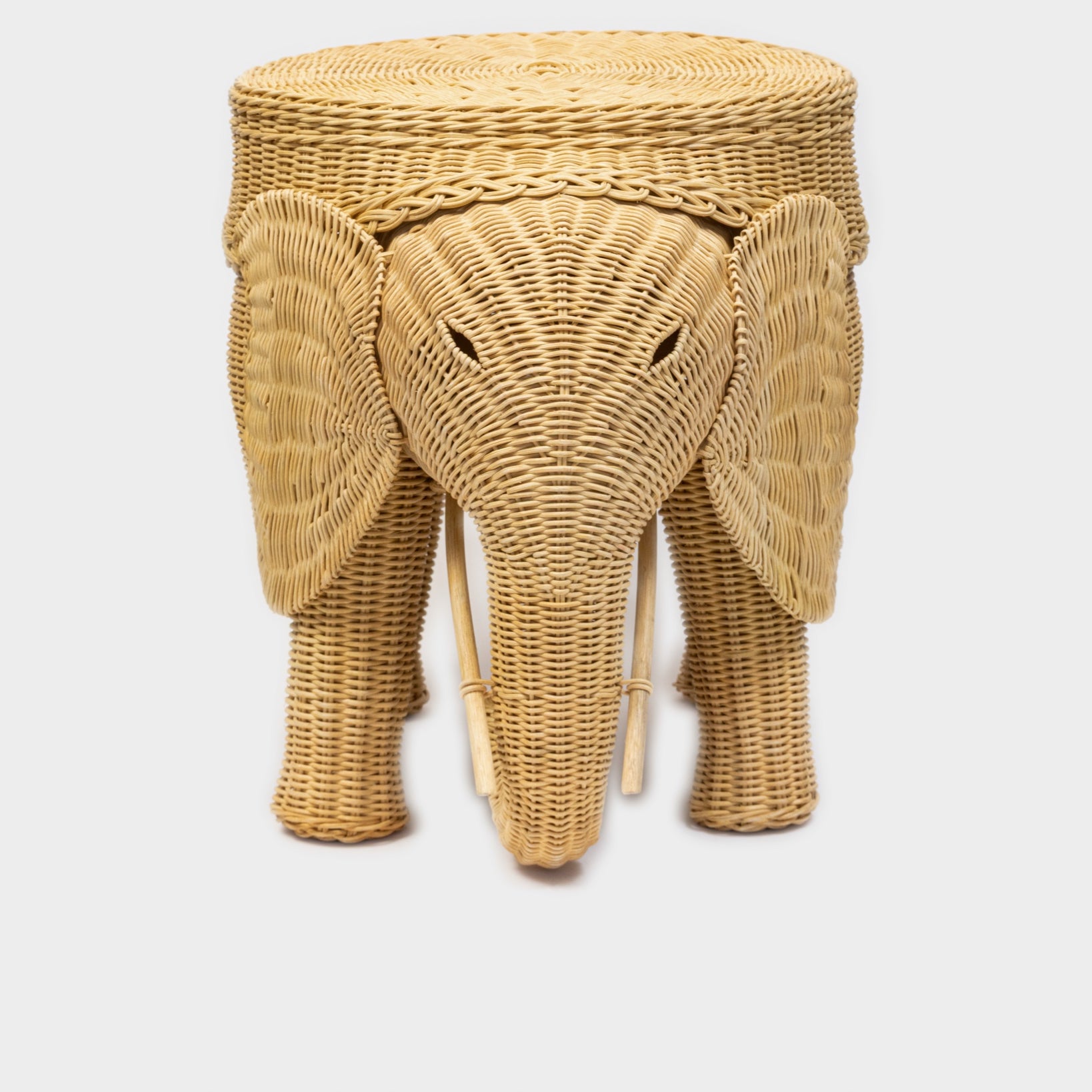 Elephant Rattan Side Table