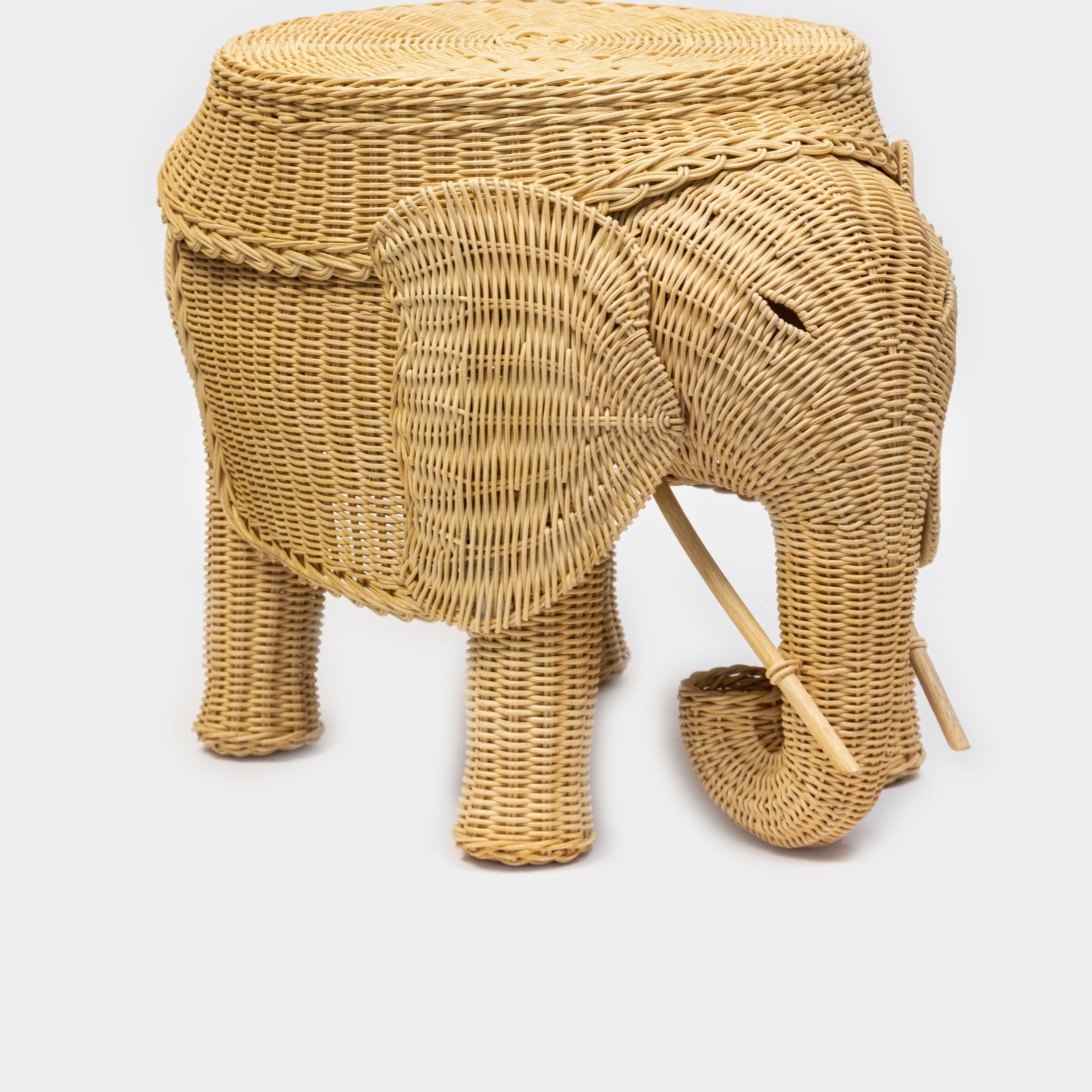 Elephant Rattan Side Table