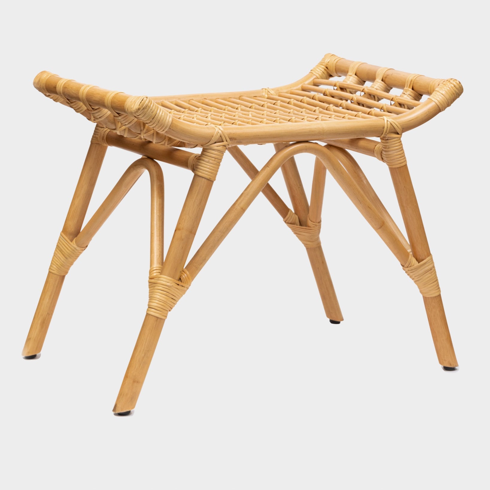 Rattan Curved Stool