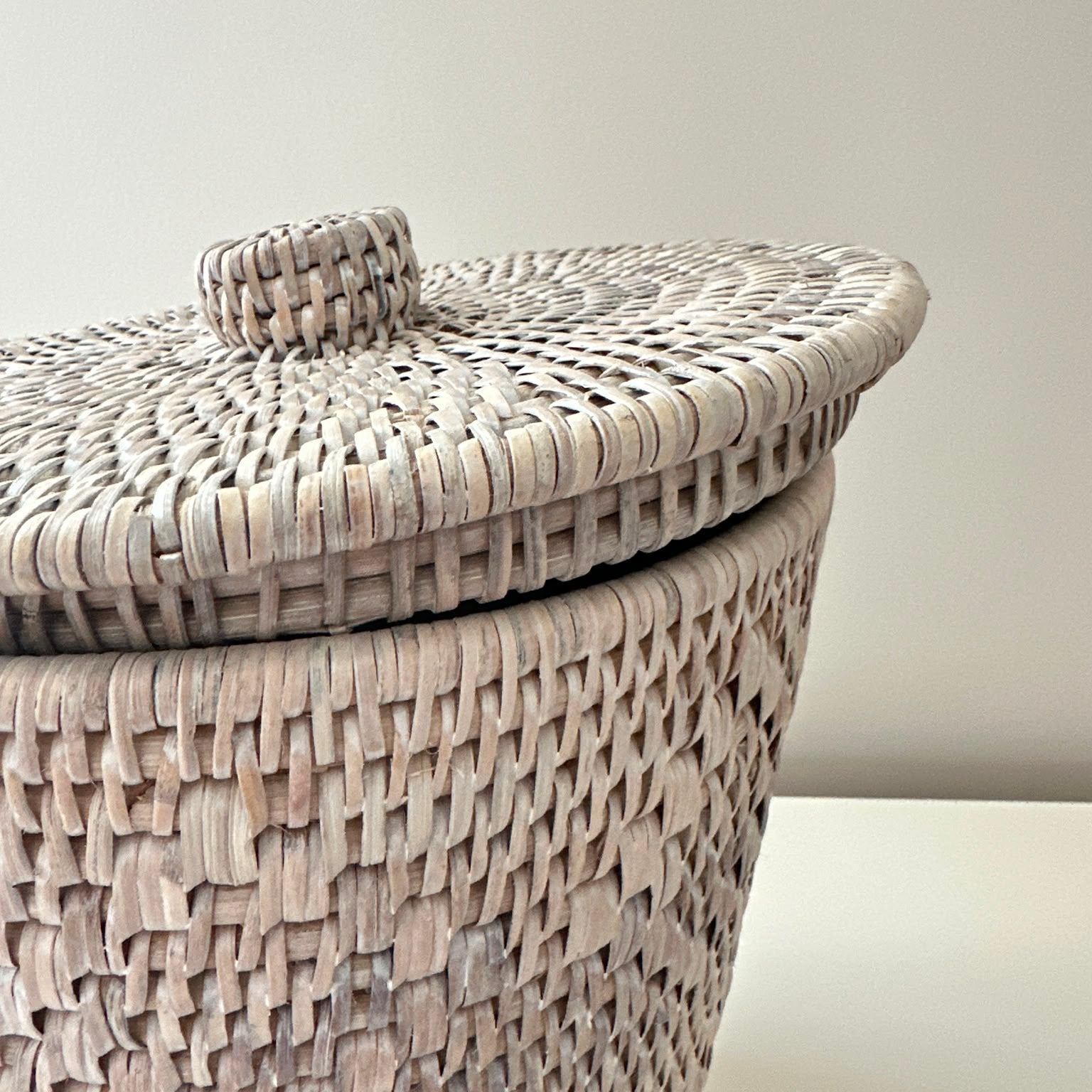 Kapaklı Rattan Dekoratif Sepet
