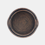 Kulplu Yuvarlak Rattan Tepsi